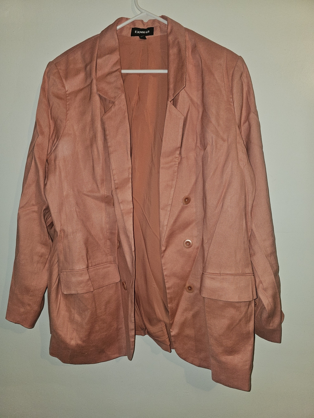 Express Women's Dusty Rose Double-Breasted Blazer